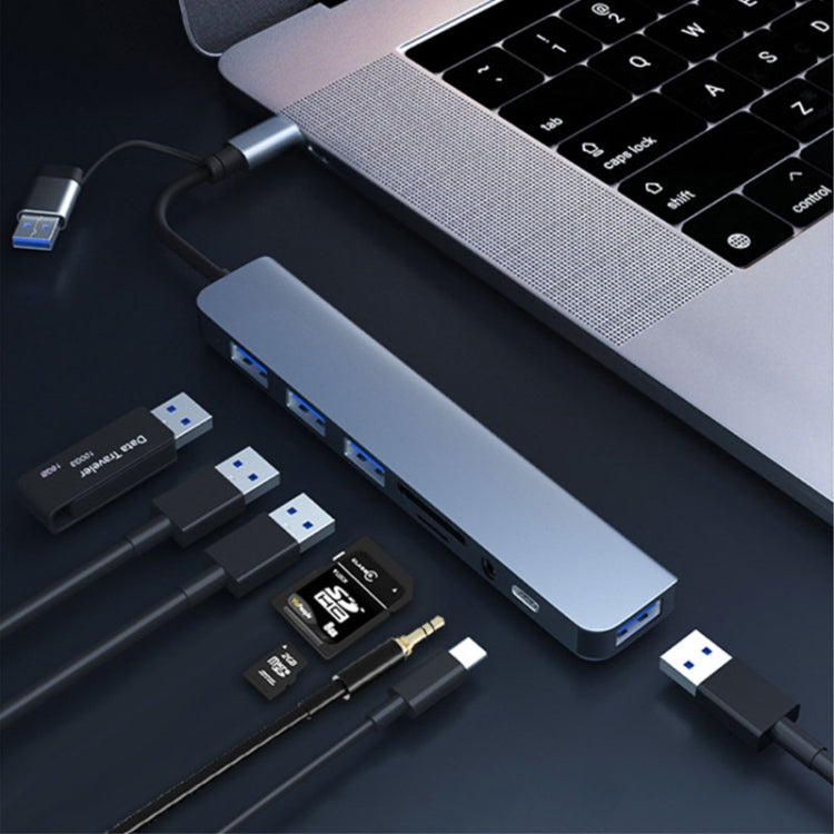BYL-2218TU 8-в-1 USB + USB-C / Type-C - USB Многофункциональная док-станция-концентратор Адаптер