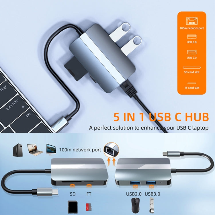 BYL-2112 5-в-1 USB-C / Type-C - USB Многофункциональная док-станция-концентратор Адаптер
