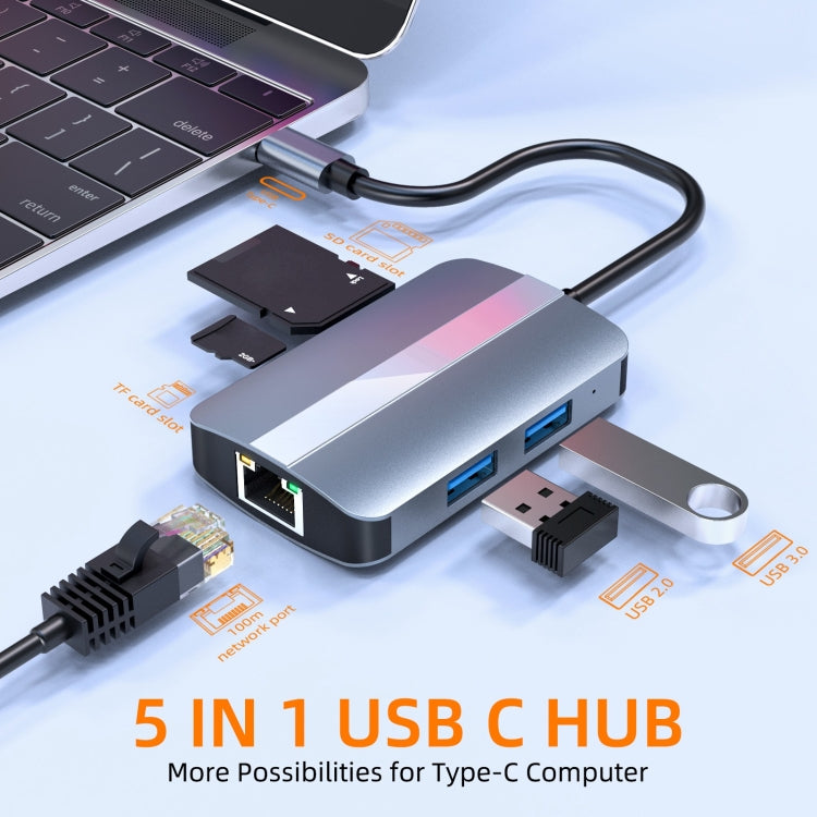 BYL-2112 5-в-1 USB-C / Type-C - USB Многофункциональная док-станция-концентратор Адаптер