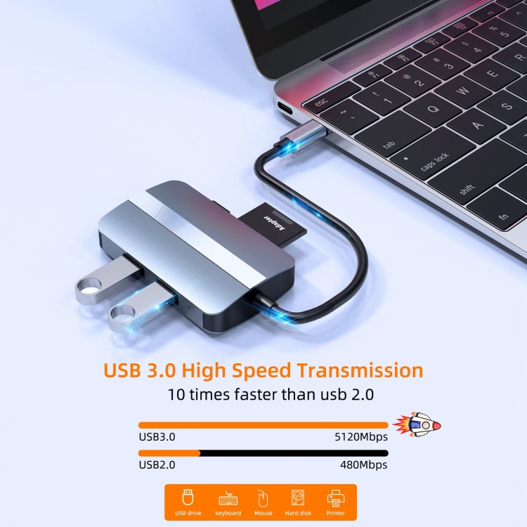 BYL-2112 5-в-1 USB-C / Type-C - USB Многофункциональная док-станция-концентратор Адаптер