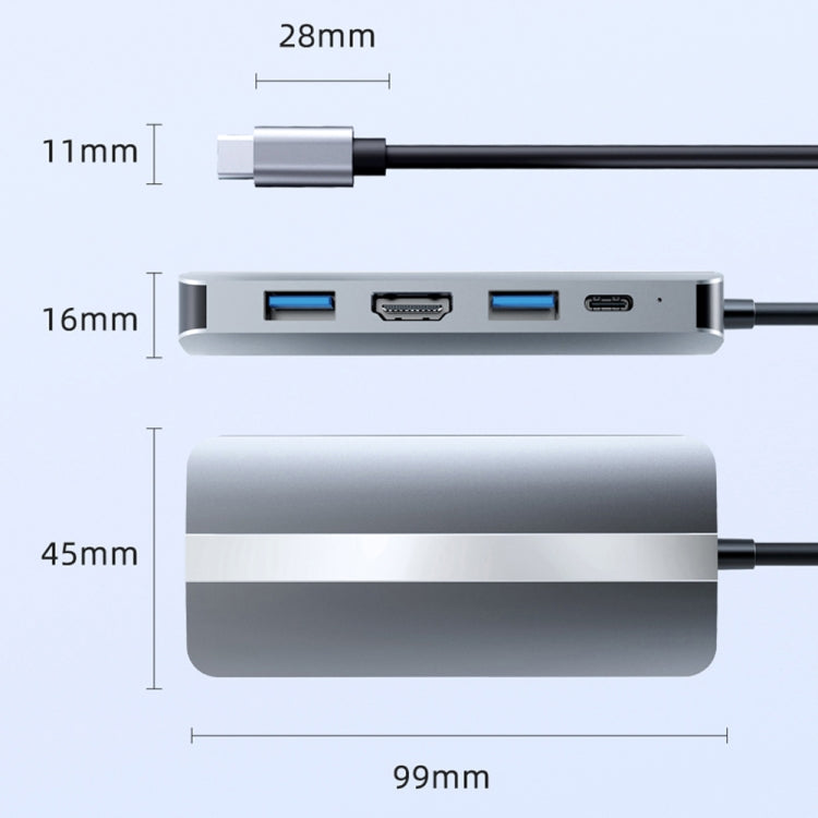 BYL-2109 5-в-1 USB-C / Type-C - USB Многофункциональная док-станция-концентратор Адаптер
