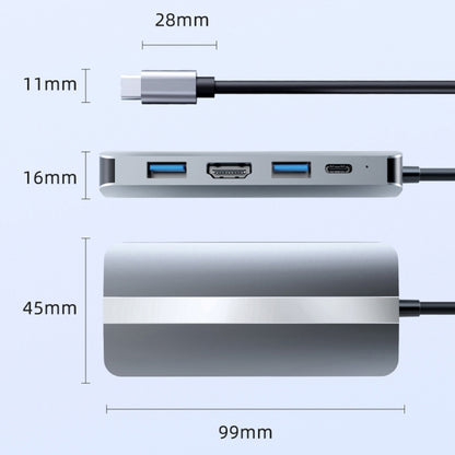 BYL-2109 5-в-1 USB-C / Type-C - USB Многофункциональная док-станция-концентратор Адаптер