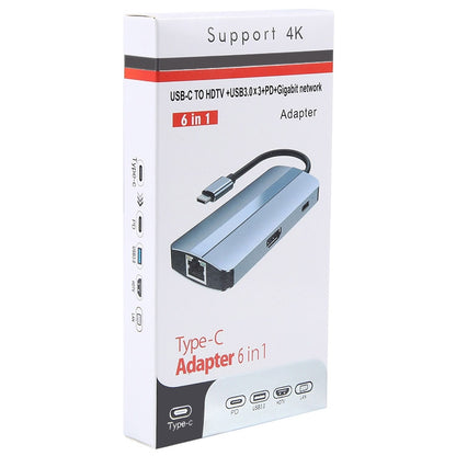 BYL-2209 6-в-1 USB-C / Type-C - USB Многофункциональная док-станция-концентратор Адаптер