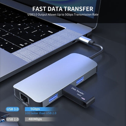 BYL-2209 6-в-1 USB-C / Type-C - USB Многофункциональная док-станция-концентратор Адаптер