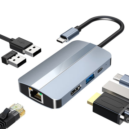 BYL-2203 6-в-1 USB-C / Type-C - USB Многофункциональная док-станция-концентратор Адаптер