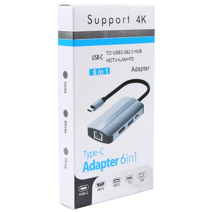 BYL-2203 6-в-1 USB-C / Type-C - USB Многофункциональная док-станция-концентратор Адаптер