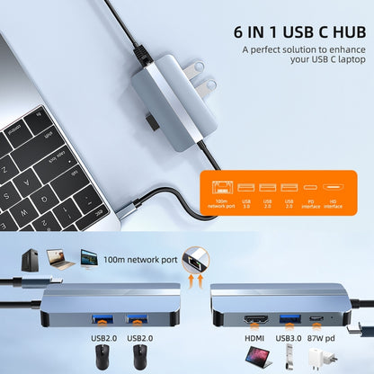 BYL-2203 6-в-1 USB-C / Type-C - USB Многофункциональная док-станция-концентратор Адаптер