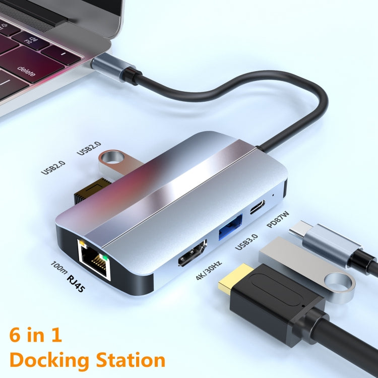 BYL-2203 6-в-1 USB-C / Type-C - USB Многофункциональная док-станция-концентратор Адаптер