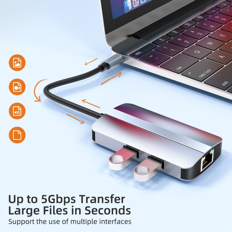 BYL-2203 6-в-1 USB-C / Type-C - USB Многофункциональная док-станция-концентратор Адаптер