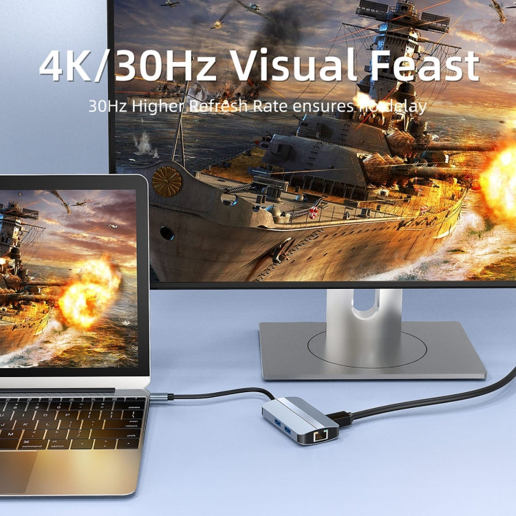 BYL-2203 6-в-1 USB-C / Type-C - USB Многофункциональная док-станция-концентратор Адаптер