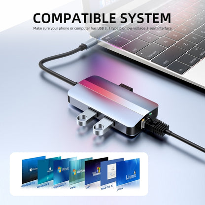 BYL-2203 6-в-1 USB-C / Type-C - USB Многофункциональная док-станция-концентратор Адаптер
