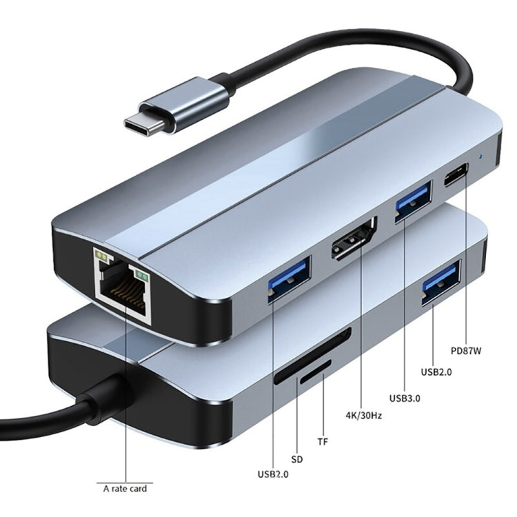 BYL-2205 8-в-1 USB-C / Type-C - USB Многофункциональная док-станция-концентратор Адаптер