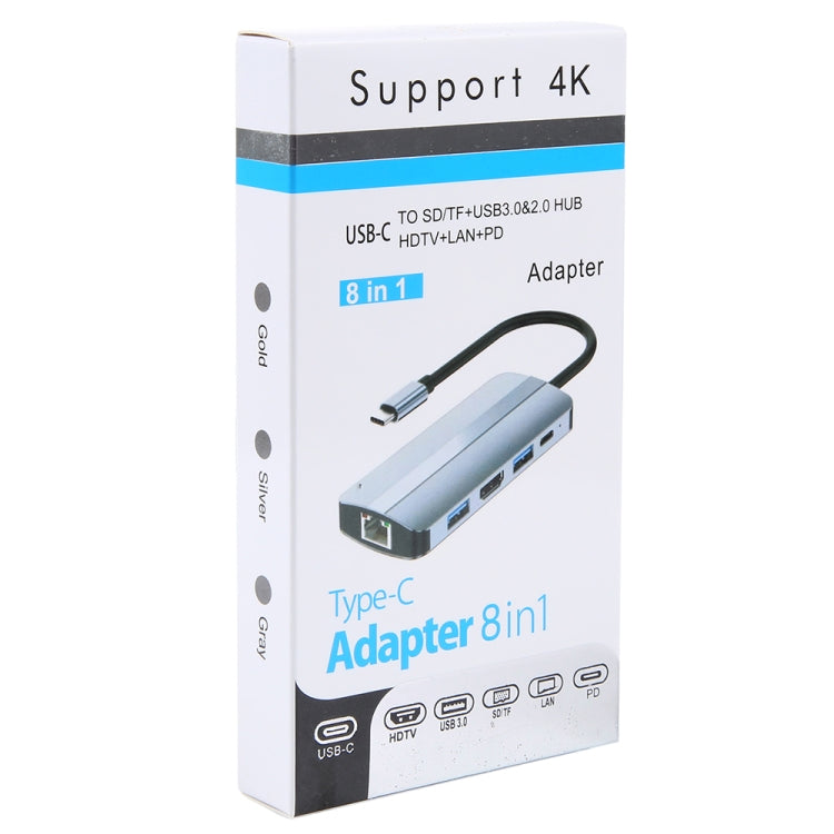 BYL-2205 8-в-1 USB-C / Type-C - USB Многофункциональная док-станция-концентратор Адаптер