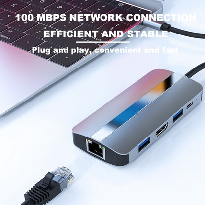 BYL-2205 8-в-1 USB-C / Type-C - USB Многофункциональная док-станция-концентратор Адаптер