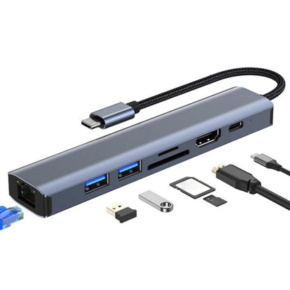 BYL-2303 7-в-1 USB-C / Type-C - USB Многофункциональная док-станция-концентратор Адаптер