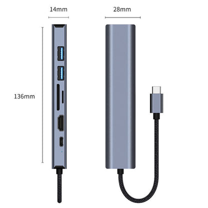 BYL-2303 7-в-1 USB-C / Type-C - USB Многофункциональная док-станция-концентратор Адаптер