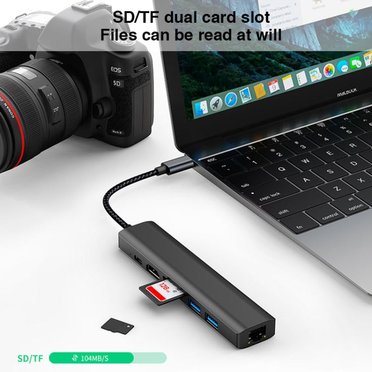 BYL-2303 7-в-1 USB-C / Type-C - USB Многофункциональная док-станция-концентратор Адаптер