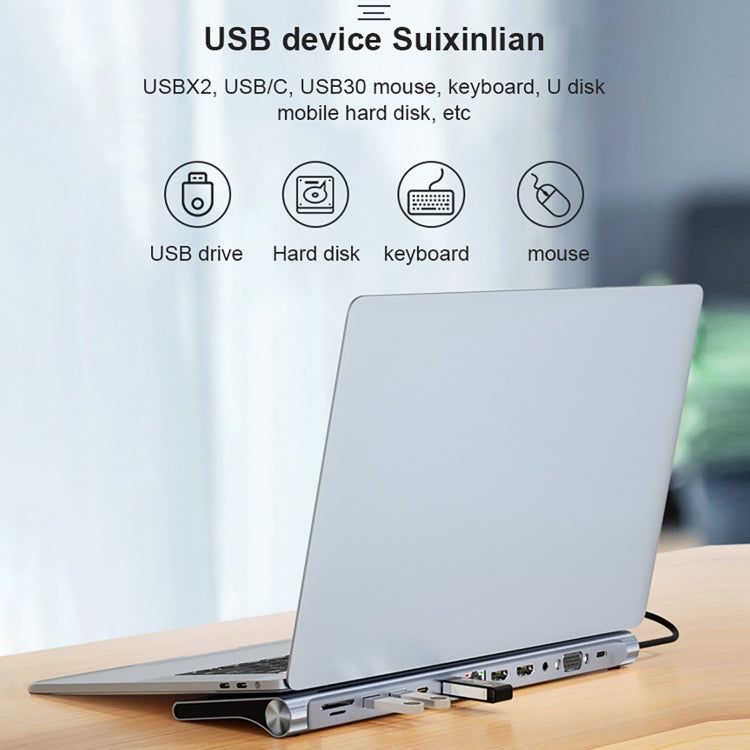 BYL-2003U2 12-в-1 USB-C / Type-C - USB Многофункциональная док-станция-концентратор Адаптер