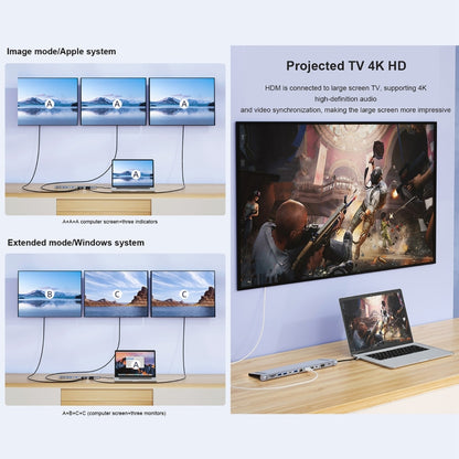 BYL-2003U2 12-в-1 USB-C / Type-C - USB Многофункциональная док-станция-концентратор Адаптер