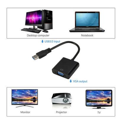 Кабель-конвертер для внешней видеокарты USB3.0 - VGA, разрешение: 1080P