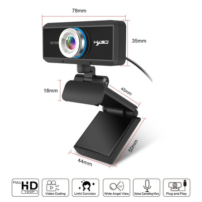HXSJ S90 30fps 1 Megapixel 720P HD Webcam for Desktop / Laptop / Android TV, with 8m Sound Absorbing Microphone, Cable Length: 1.5m