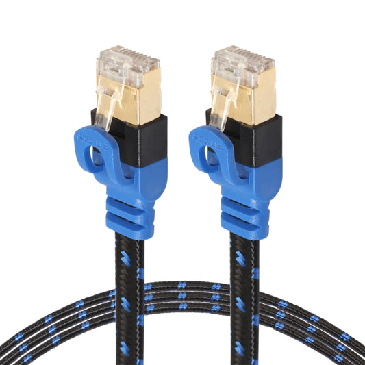 Позолоченный плоский сетевой кабель CAT7 Ethernet 10 Gigabit Ethernet REXLIS CAT7-2, двухцветный, в оплетке, для модема-маршрутизатора, с экранированными разъемами RJ45, длина: 1 м