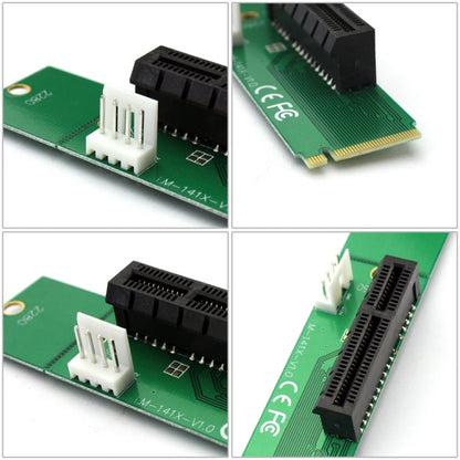 Адаптер-конвертер PCI-E 4X Female - NGFF M.2 M Key Male с кабелем питания