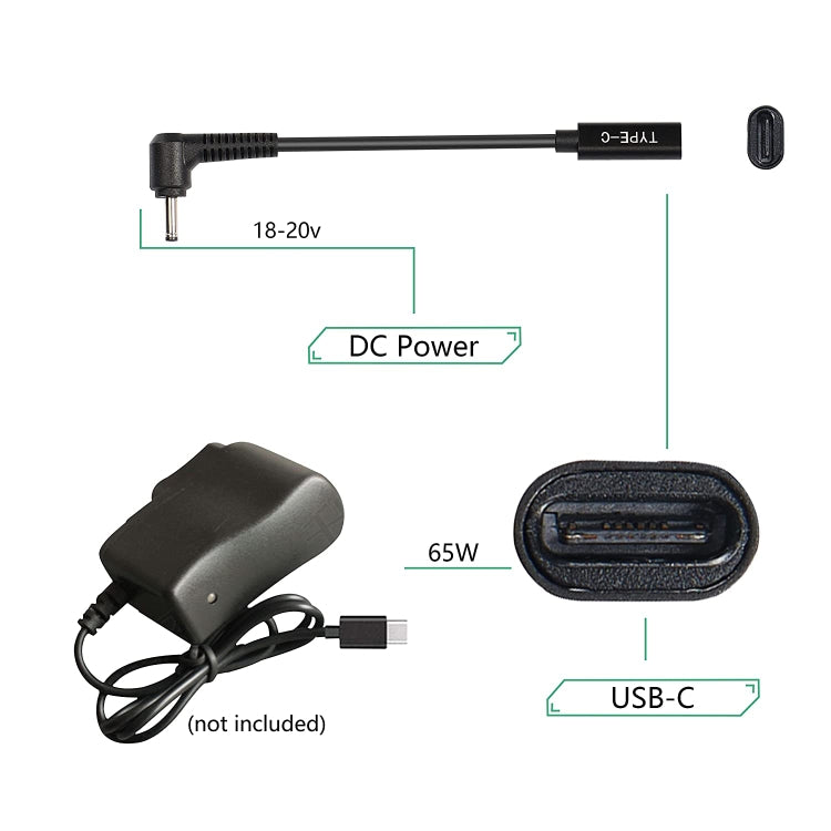 Кабель-адаптер питания и зарядного устройства USB-C/Type-C на 4,0 x 1,35 мм
