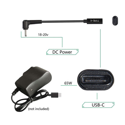 Кабель-адаптер питания и зарядного устройства USB-C/Type-C на 4,0 x 1,35 мм