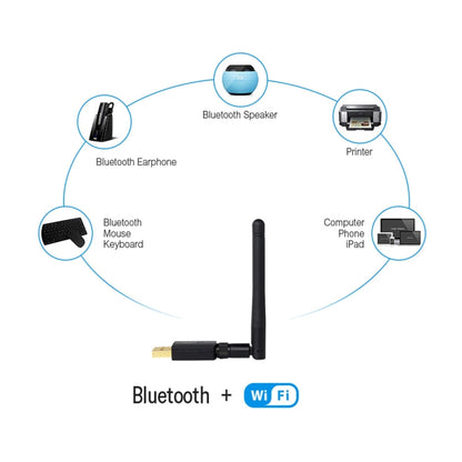 EDUP EP-AC1661 2 в 1 Bluetooth 4.2 + двухдиапазонный высокоскоростной беспроводной USB-адаптер 600 Мбит/с с WiFi-приемником