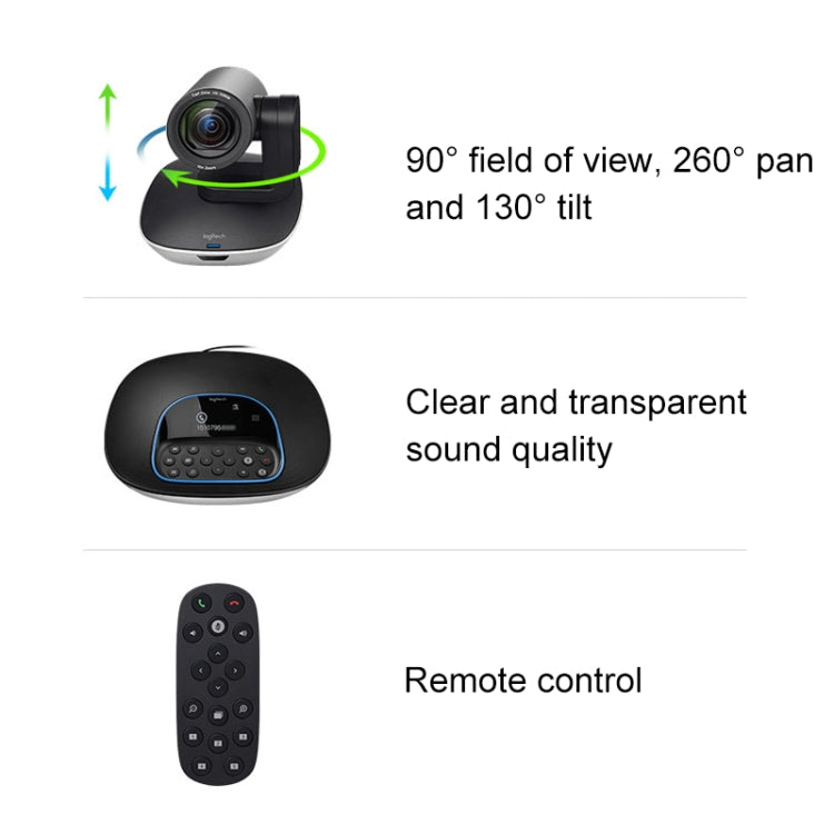 Камера Logitech CC3500e HD 1080P для онлайн-видеоконференций в формате Business Class, вилка ЕС