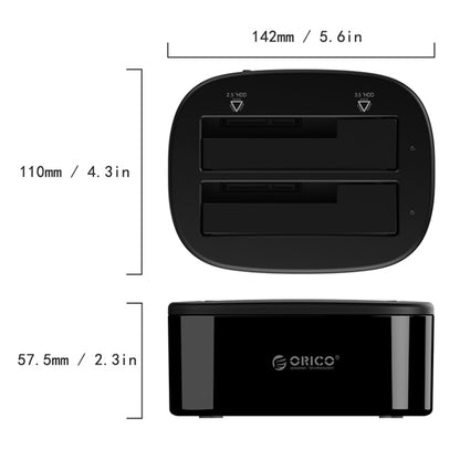 Док-станция для жестких дисков ORICO 6228US3 2,5/3,5 дюйма SATA HDD/SSD с 2 отсеками USB 3.0