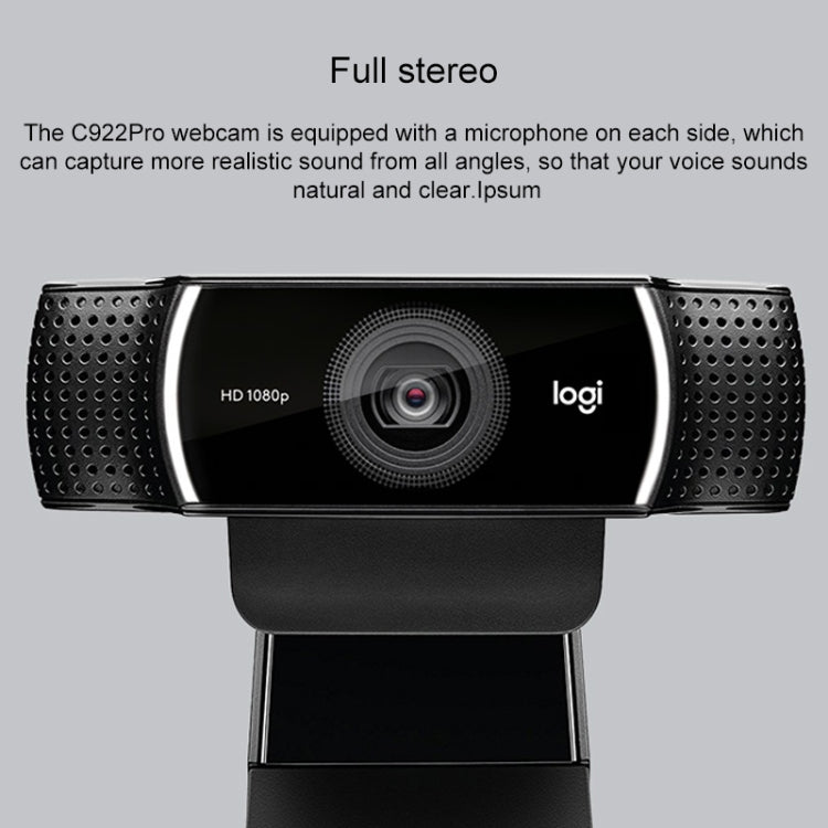 Веб-камера Logitech C922 HD 1080P с автофокусом и 2 всенаправленными микрофонами