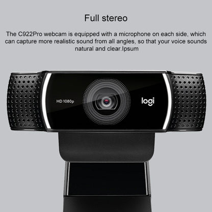 Веб-камера Logitech C922 HD 1080P с автофокусом и 2 всенаправленными микрофонами