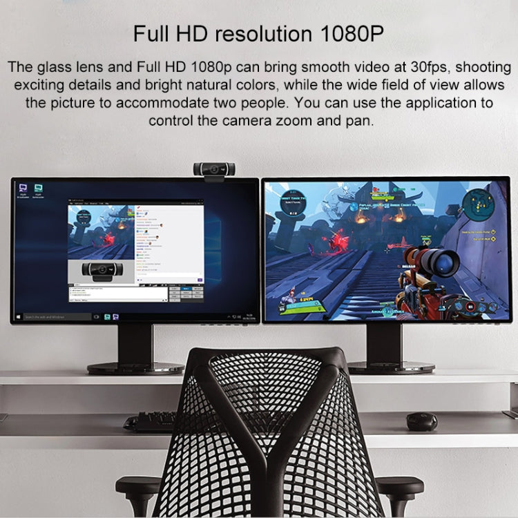 Веб-камера Logitech C922 HD 1080P с автофокусом и 2 всенаправленными микрофонами