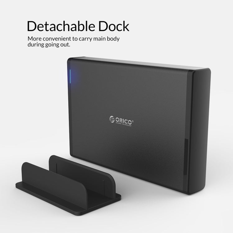 Корпус для мобильного жесткого диска ORICO 7688C3 8 ТБ, 3,5 дюйма, USB-C/Type-C, со съемным основанием, длина кабеля: 1 м