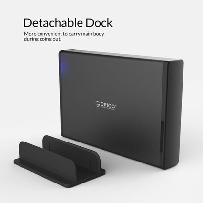 Корпус для мобильного жесткого диска ORICO 7688C3 8 ТБ, 3,5 дюйма, USB-C/Type-C, со съемным основанием, длина кабеля: 1 м