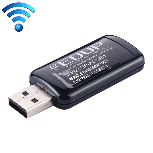 EDUP EP-AC1681 2 в 1 AC1200 Мбит/с 2,4 ГГц и 5,8 ГГц двухдиапазонный USB WiFi адаптер внешняя сетевая карта с функцией Bluetooth 4.1