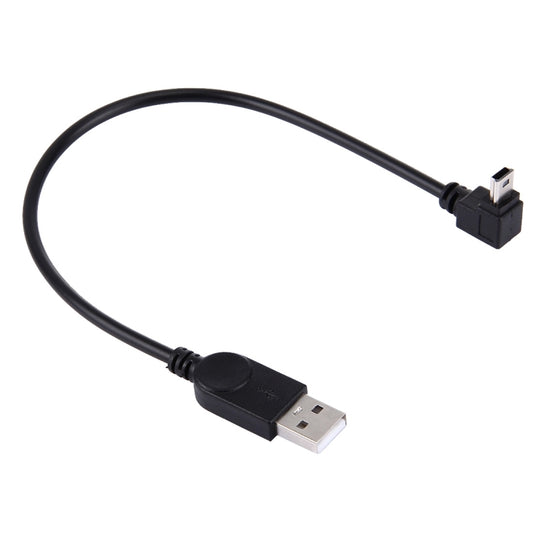Кабель Mini USB-USB для передачи данных и зарядки с углом 90 градусов, длина: 28 см