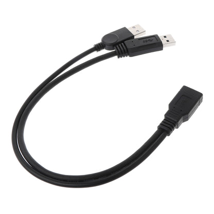 Кабель USB 3.0 (женский) на USB 2.0 + USB 3.0 (мужской) для компьютера/ноутбука, длина: 29 см
