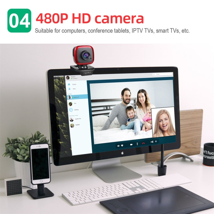 HXSJ A849 480P Регулируемая 360-градусная HD-видеокамера для ПК с микрофоном