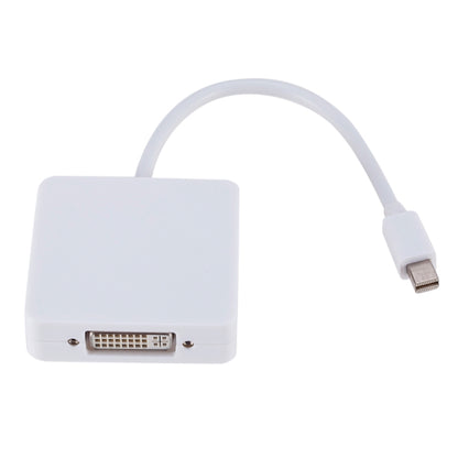 Квадратный адаптер 3-в-1 Mini DP «папа» на HDMI + VGA + DVI «мама», длина кабеля: 18 см