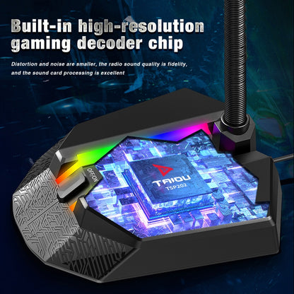 Гибкий USB-микрофон HXSJ TSP202 с RGB-подсветкой для голосового чата и видеоконференций