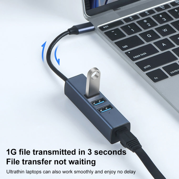 RDS 6307-3 USB-C / Type-C на USB3.0 + два USB2.0 + RJ45 4-в-1 концентратор-адаптер