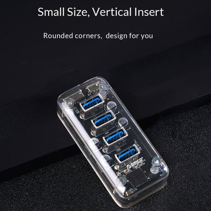 ORICO F4U 4 x USB 3.0 Ports 5Gbps Fast Transmission Desktop HUB with Blue LED Indicator Light