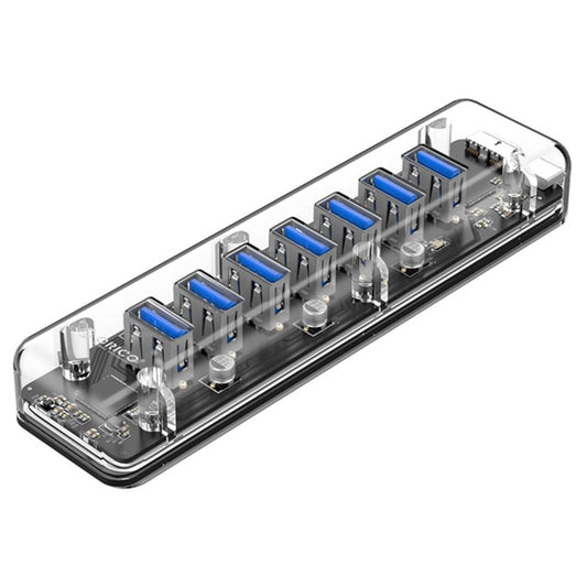ORICO F7U 7 x USB 3.0 Ports 5Gbps Fast Transmission Desktop HUB with Blue LED Indicator Light