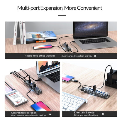 ORICO F7U 7 x USB 3.0 Ports 5Gbps Fast Transmission Desktop HUB with Blue LED Indicator Light