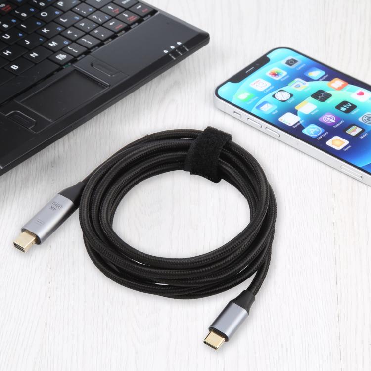 Кабель-адаптер USB-C/Type-C (штекер) на Mini DP (штекер) 4K 60 Гц, длина: 1,8 м