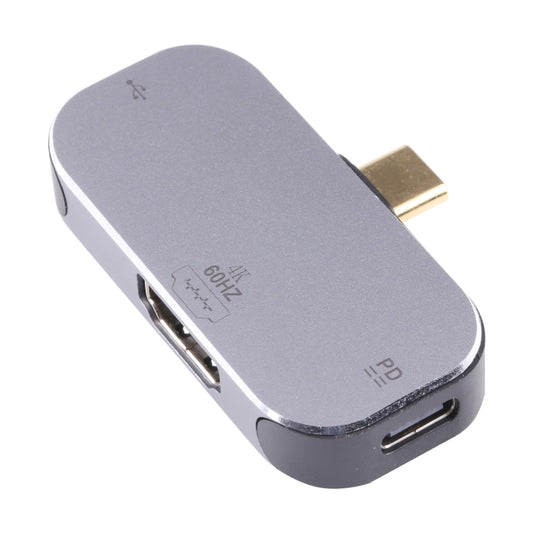 Адаптер 3 в 1 USB-C/Type-C (папа) на два USB-C/Type-C + HDMI (мама) 4K 60 Гц
