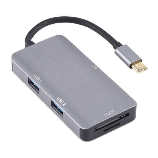 Многофункциональный картридер USB-C OTG 5 в 1 с двумя портами USB 3.0 + CF + TF + SD
